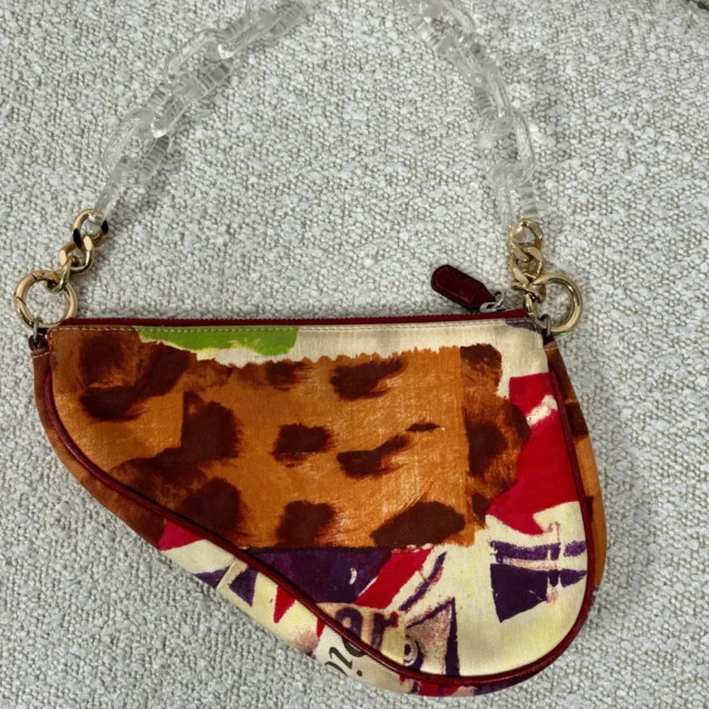 Authentic Dior Mulitcolour Canvas Le Victim Mini Saddle Bag Pochette - Picture 5 of 9